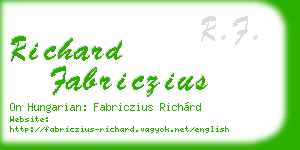 richard fabriczius business card